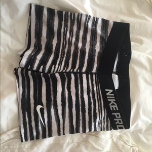 Nike Pro Zebra Print Athletic Shorts